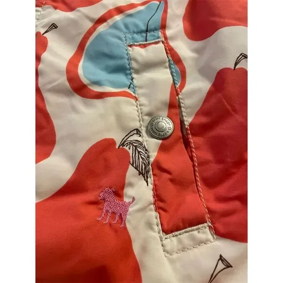 Mini Boden Hooded Rain Jacket Pear Print Size 7-8 Multicolor - Picture 3 of 6